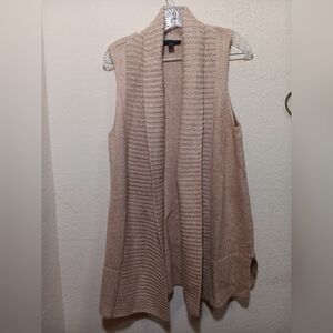 Ann Taylor Camel Sleeveless Cardigan